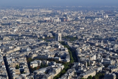 Paříž: Vítězný oblouk, pohled z Eifelovy věže
